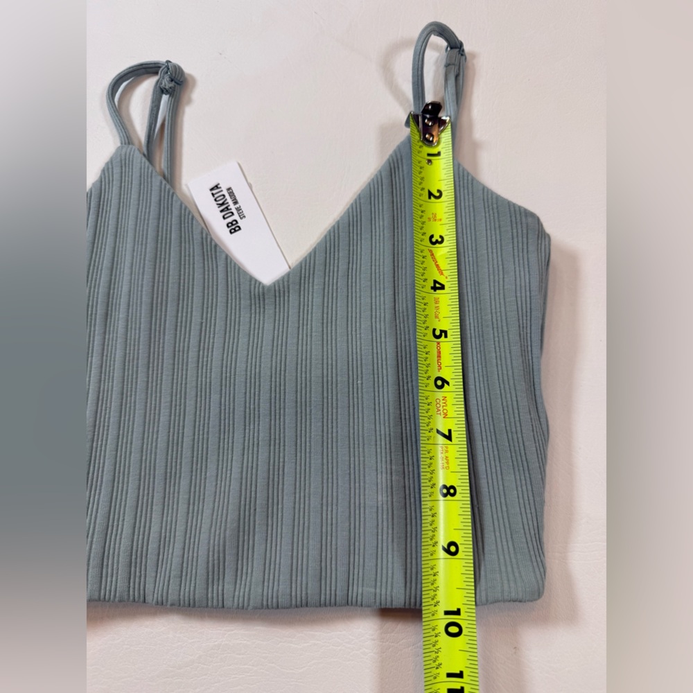 NWT BB Dakota Steve Madden tank top blue fog women’s small cropped (bin R) - Picture 7 of 9